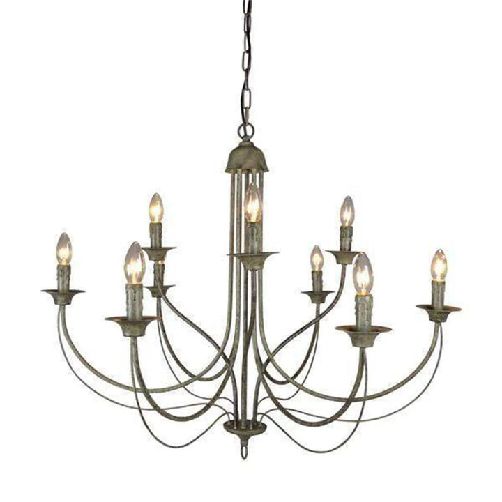 9 Arm Taupe Iron Chandelier 9 Lights Chandelier