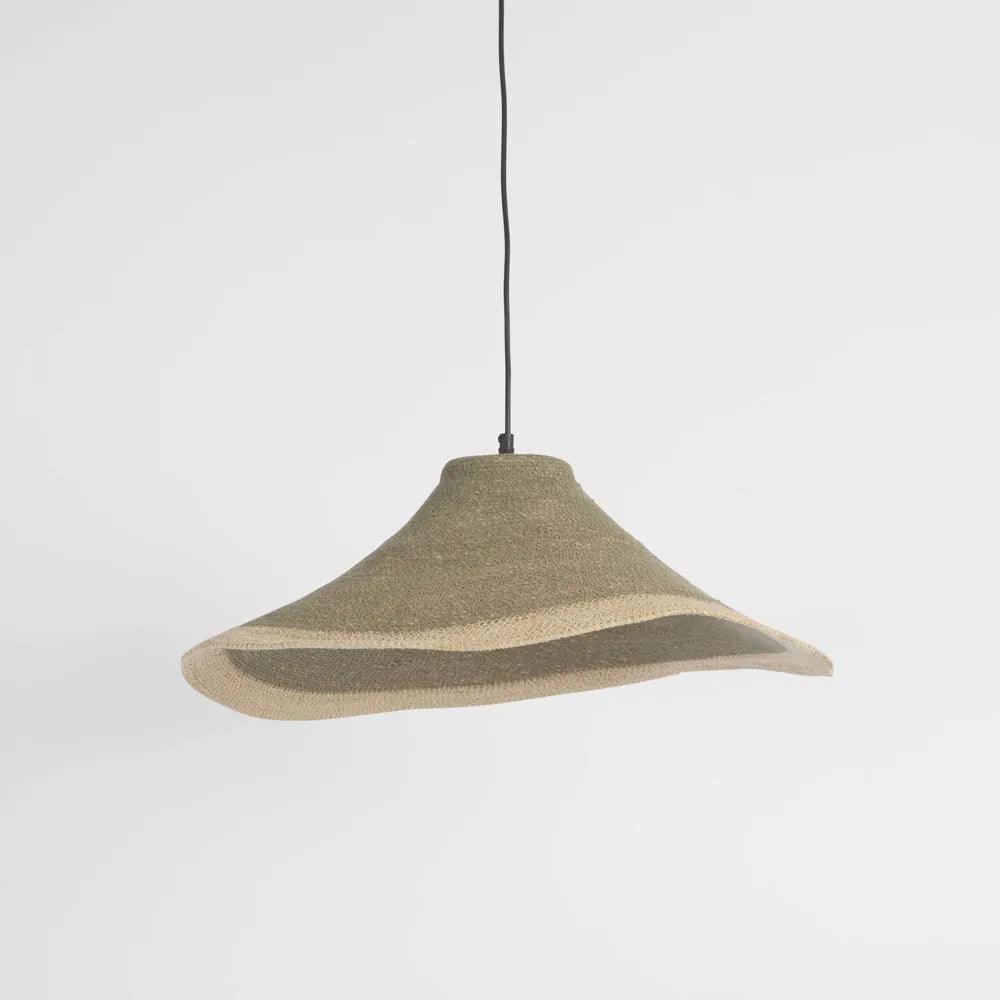 Amira Woven Pendant Shade Green & Natural Small Pendant