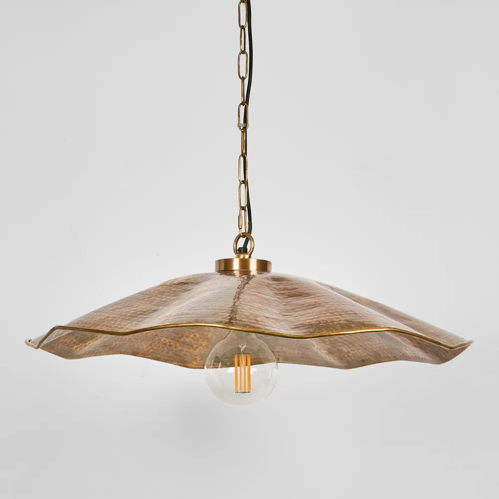 Melville Ceiling Pendant Hammered Antique Brass Pendant