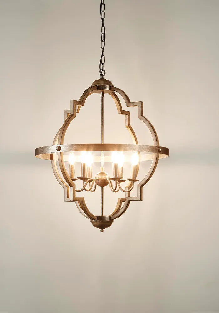 Hyatt Ceiling Pendant Medium Rust Brown and Silver Black Pendant