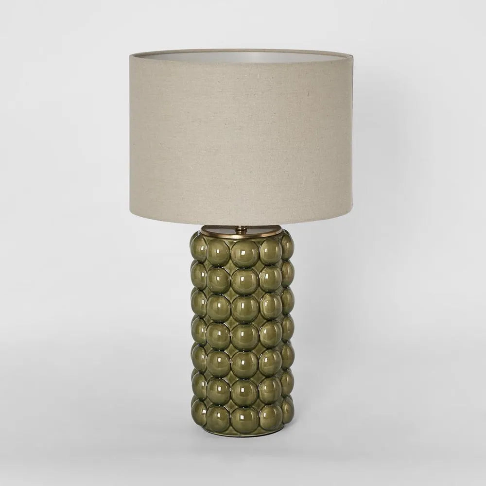 Condotti White Table Lamp & Shade Green TABLE LAMP