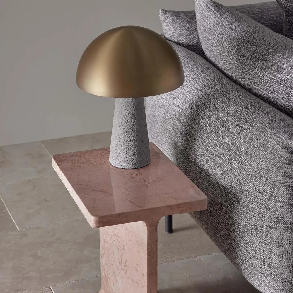Degraves Concrete & Brass Table Lamp & Shade TABLE LAMP