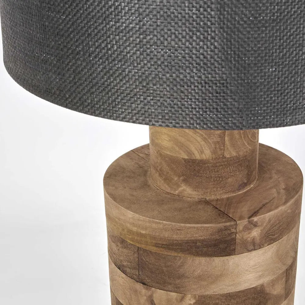 Circa Timber Table Lamp Small Black Shade TABLE LAMP