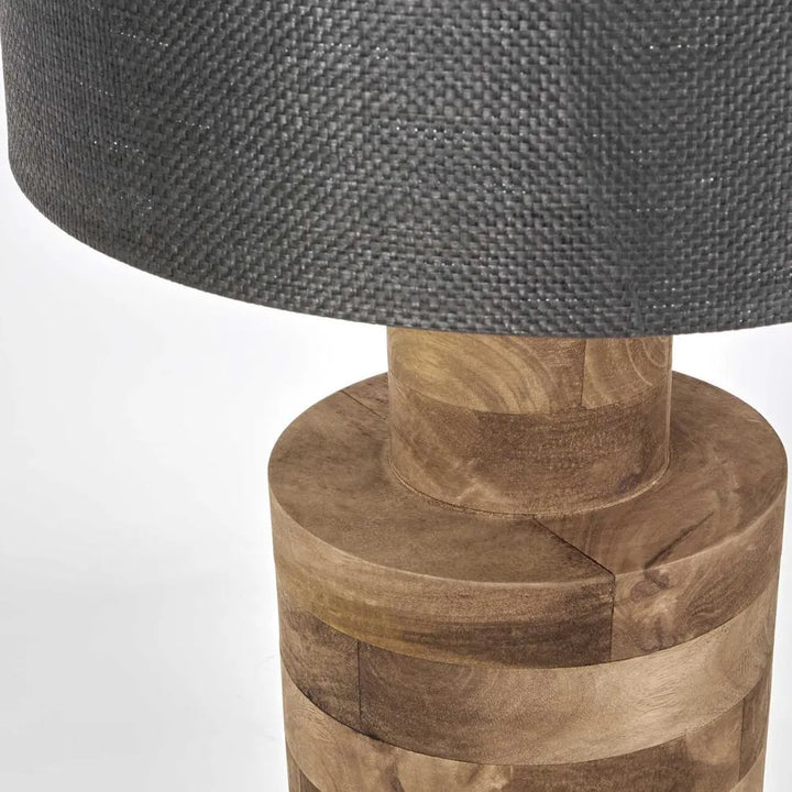 Circa Timber Table Lamp Small Black Shade TABLE LAMP