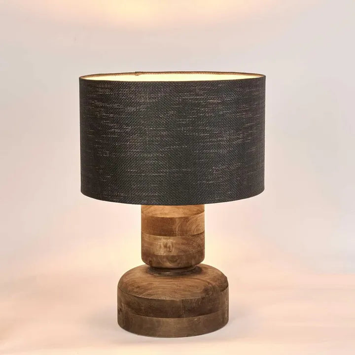 Clem Timber Table Lamp Black Shade TABLE LAMP