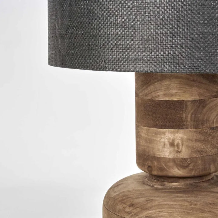 Clem Timber Table Lamp Black Shade Black TABLE LAMP