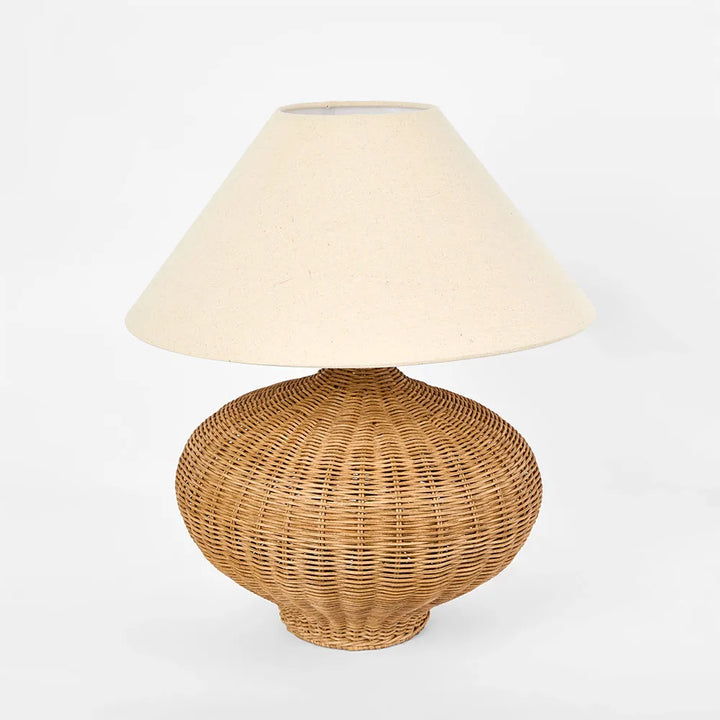 Dallas Rattan Table Lamp with linen shade TABLE LAMP
