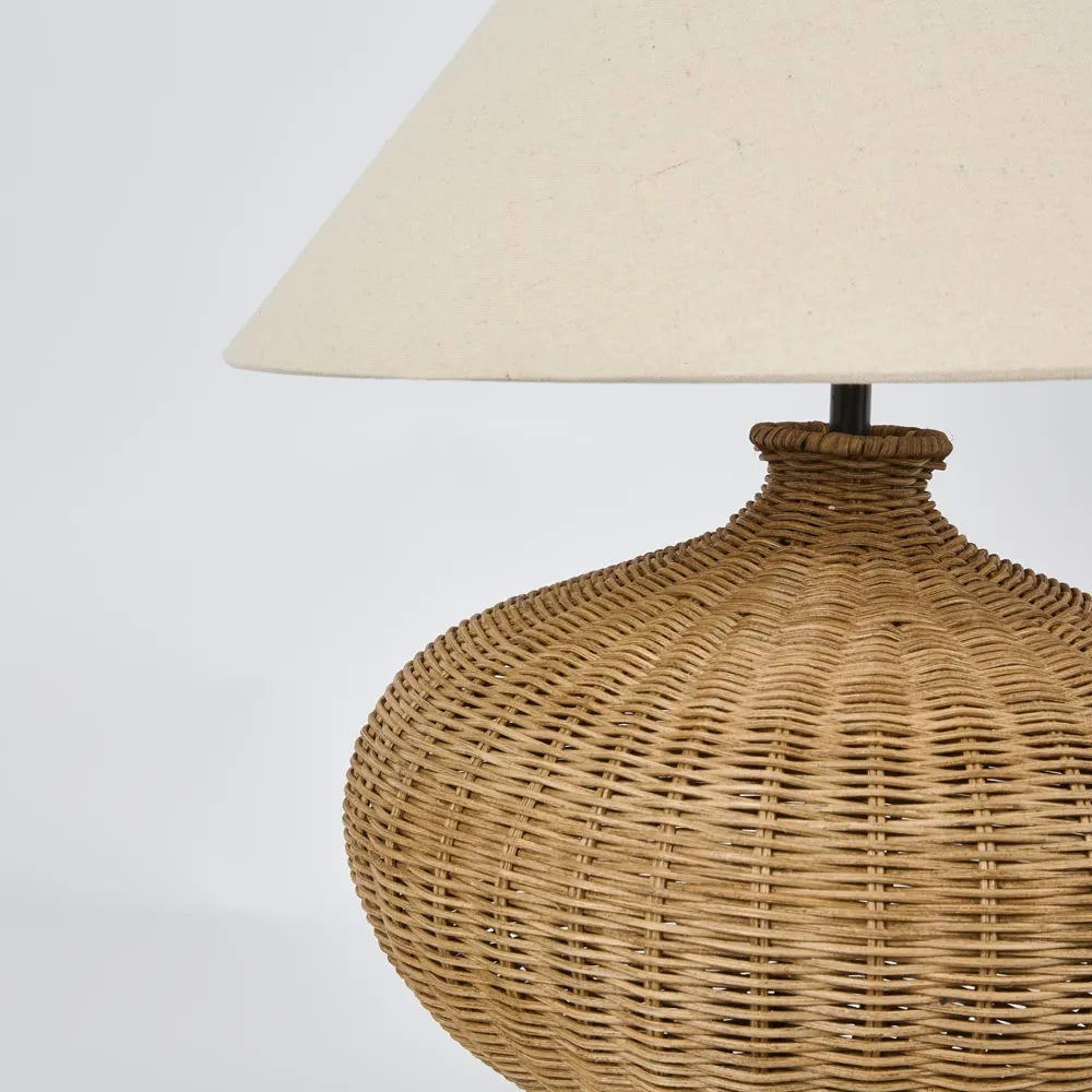 Dallas Rattan Table Lamp with linen shade TABLE LAMP
