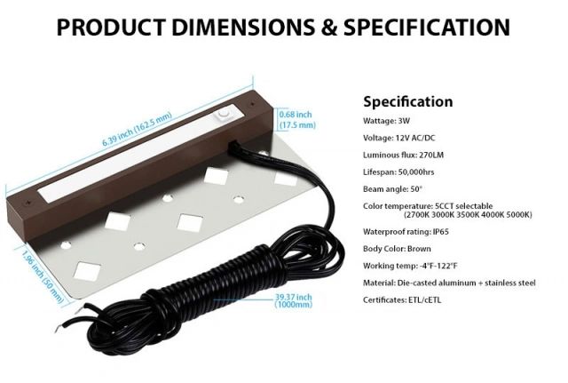 5CCT Step/Ledge Light PHL8807 Brick light