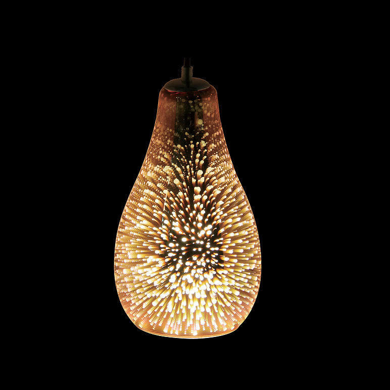 3D Glass Pear Gold Pendant