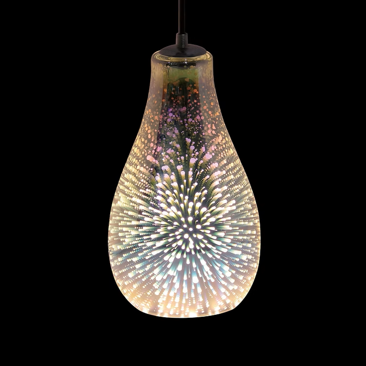 3D Glass Pear Silver Pendant