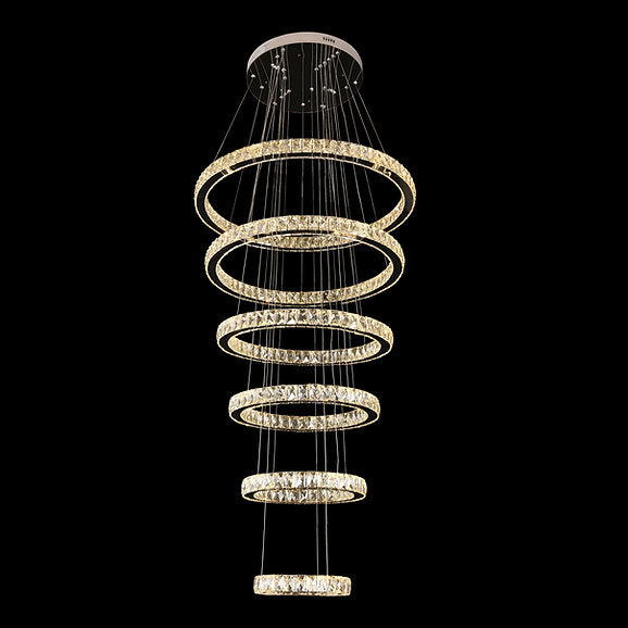 Six Ring Crystal Pendant Pendant