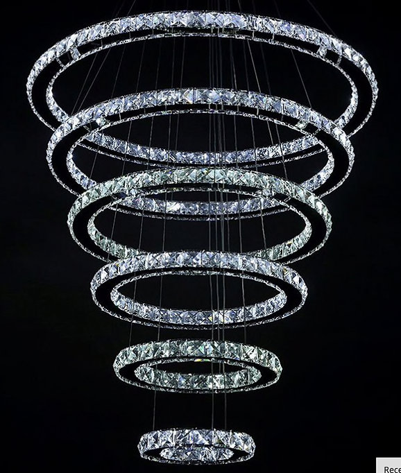 Six Ring Crystal Pendant Pendant