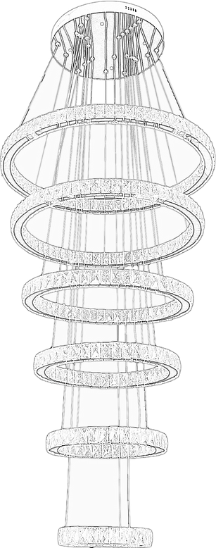 Six Ring Crystal Pendant Pendant