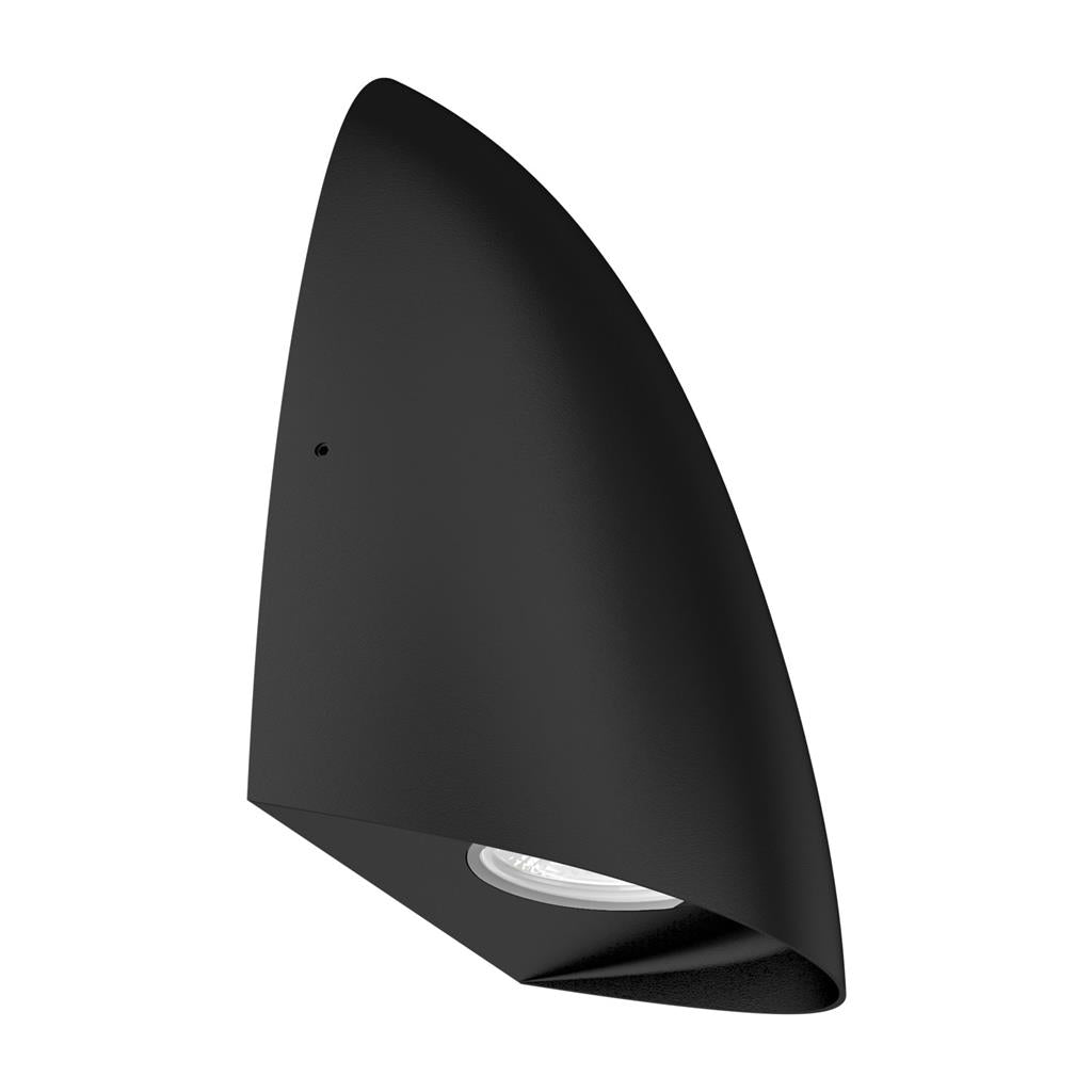 FINN-8 FIN SHAPE 8W WB IP65 240V TRIO Black WALL LIGHT