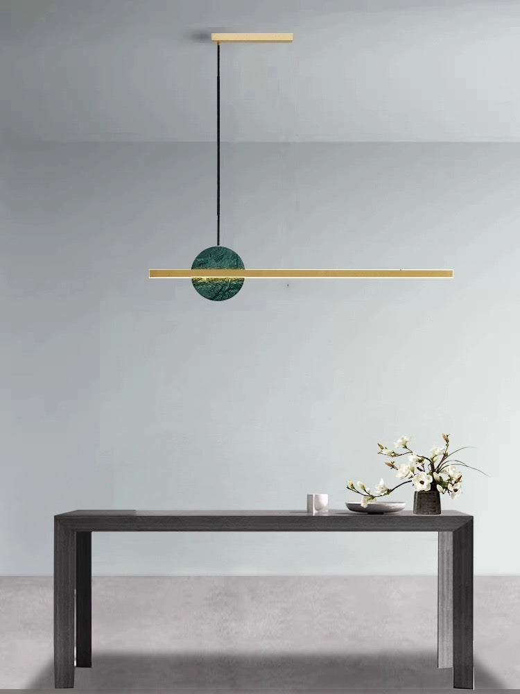 HAMBURG Linear Pendant with Marble Pendant