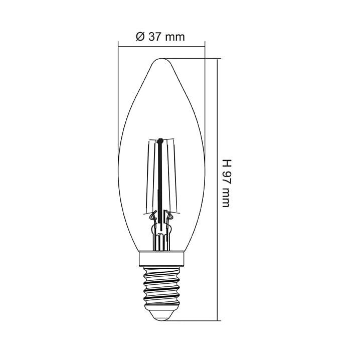 CANDLE CLEAR DIMMABLE LCA D/C - 4W E14 GLOBES