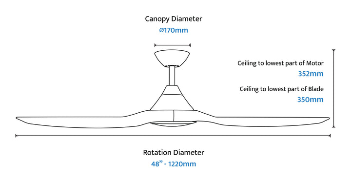 CloudFan DC Fan with Light, Teak Blade Ceiling Fan