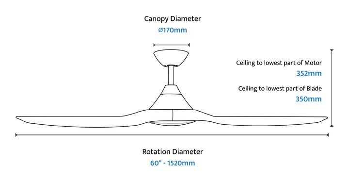 CloudFan DC Fan with Light, Teak Blade Ceiling Fan