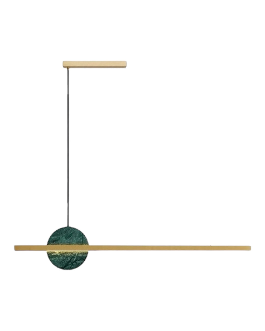 HAMBURG Linear Pendant with Marble Gold with Green Marble Pendant