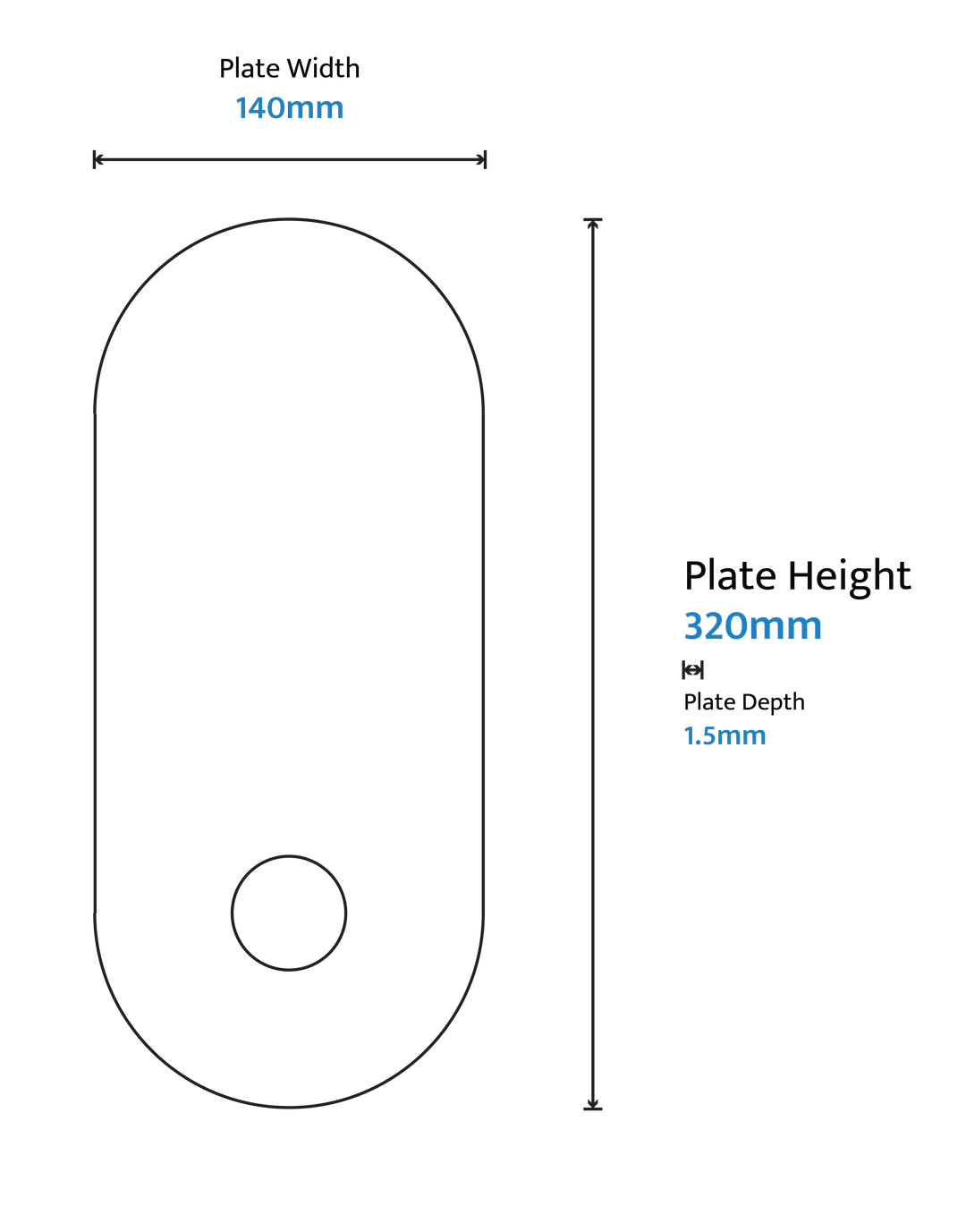 Calibo Crest 320mm Oval Back Plate Only ACCESSORIES