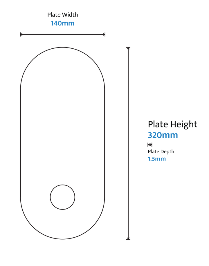 Calibo Crest 320mm Oval Back Plate Only ACCESSORIES
