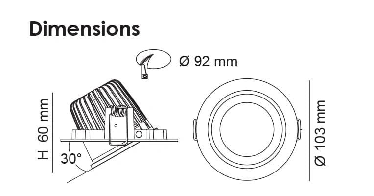 SAL ECOSTAR S9046TC - 9W Downlight