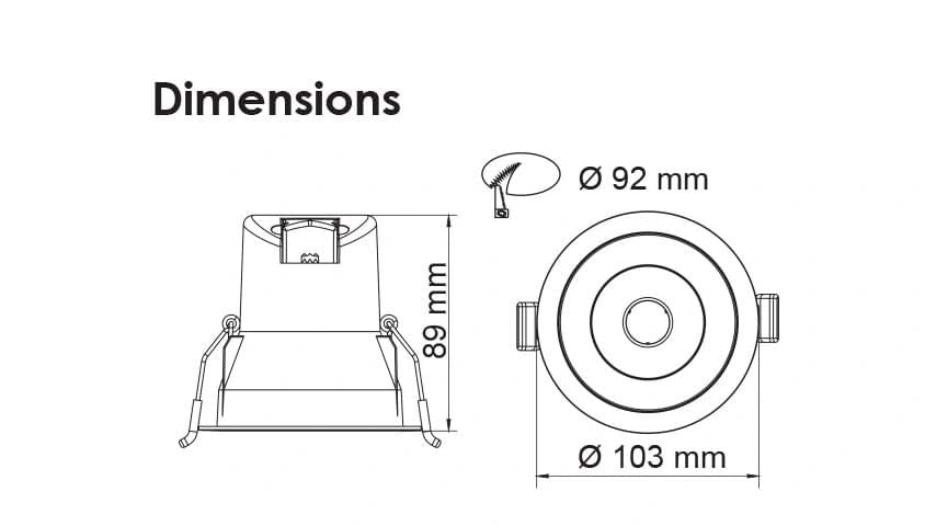SAL COOLUM PLUS S9068/TC - 9W Downlight