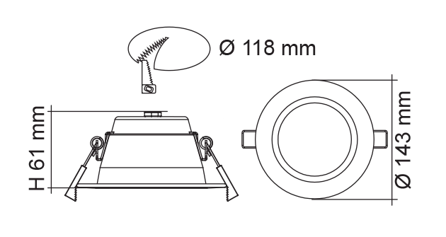 SAL PREMIER S9072TC - 14W Downlight
