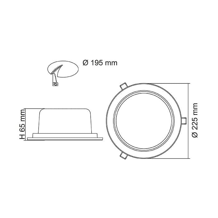 SAL EXMOUTH S9523TC - 28/40W Downlight