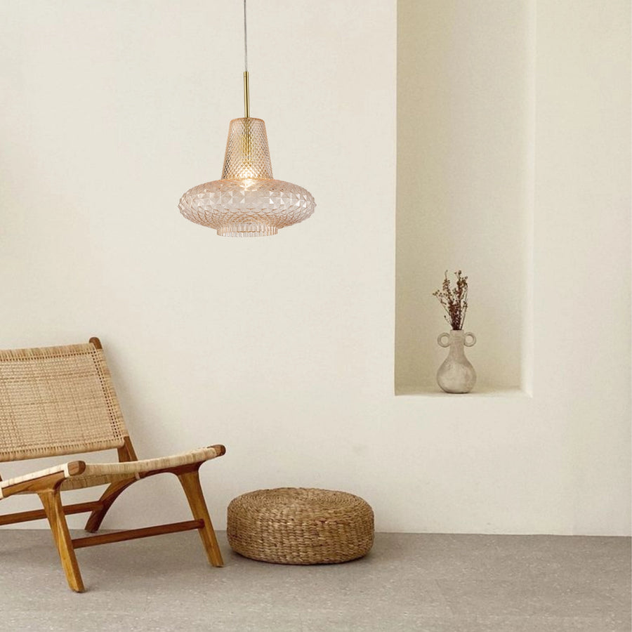 Calibo Sculpt Faceted Cut Glass 1 Light Pendant Pendant