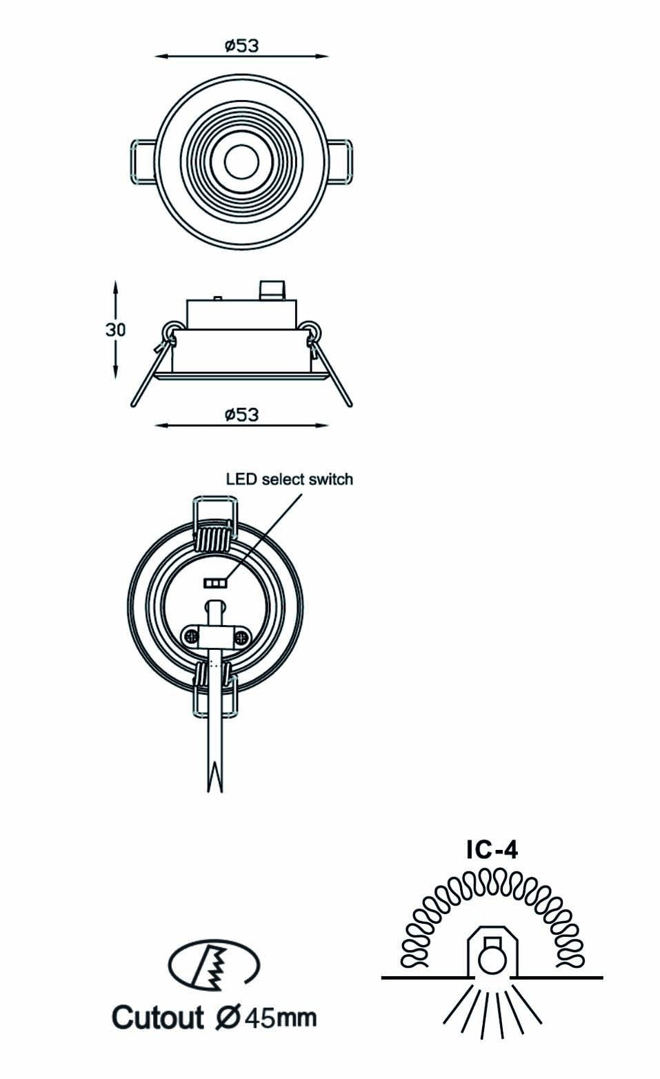 PHL503 Mini Gimbal 3W Tri Colour Downlight