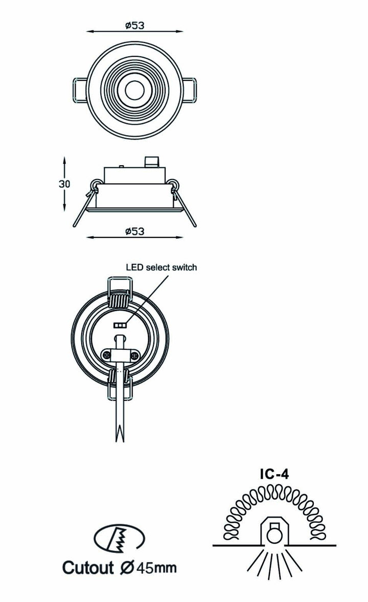 PHL503 Mini Gimbal 3W Tri Colour Downlight