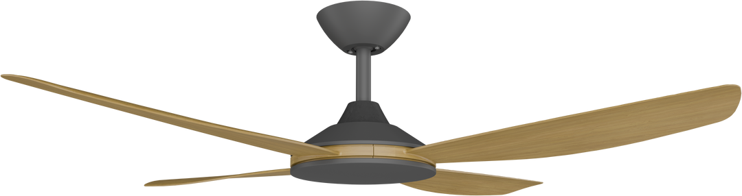 Vanga DC ceiling Fan with Teak Blades Black with Teak Ceiling Fan