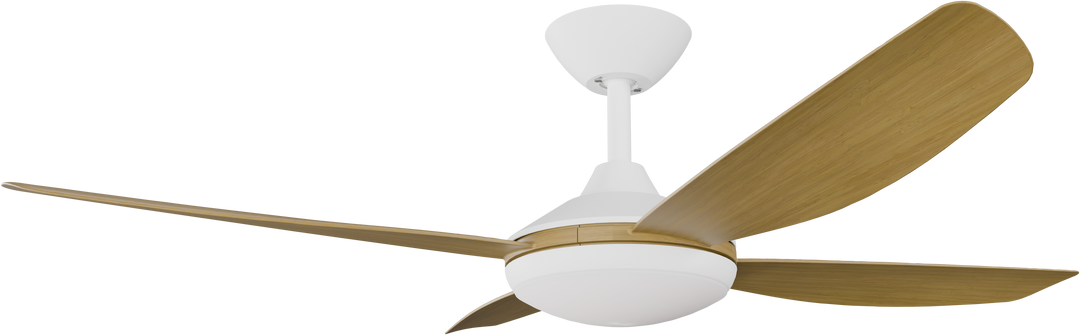 Vanga DC Fan Teak Blades with Light White with Teak Ceiling Fan