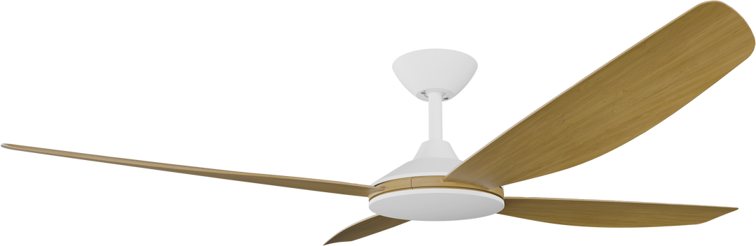 Vanga DC ceiling Fan with Teak Blades White with Teak Ceiling Fan