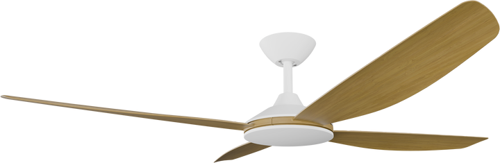 Vanga DC ceiling Fan with Teak Blades White with Teak Ceiling Fan
