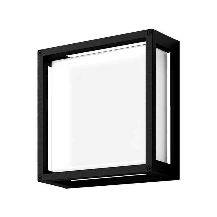 YORK-12 12W Led Square Wall Light IP65 240v Black Wall light