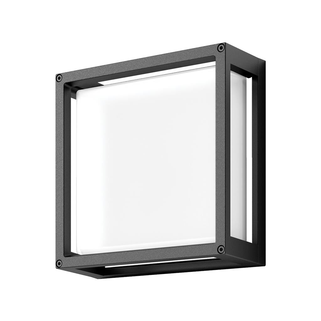 YORK-12 12W Led Square Wall Light IP65 240v Dark Grey Wall light