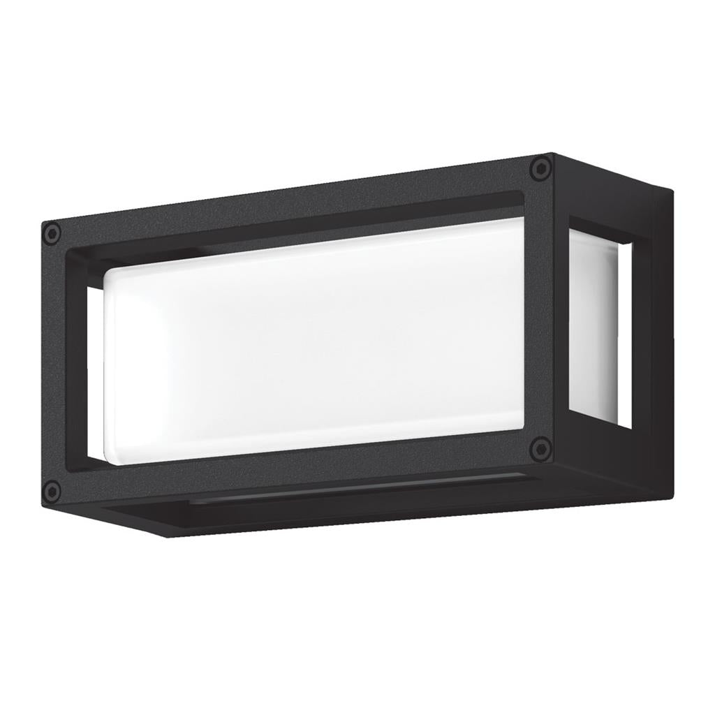 YORK-7 7W Led Rectangle Wall Light IP65 240v Black Wall light