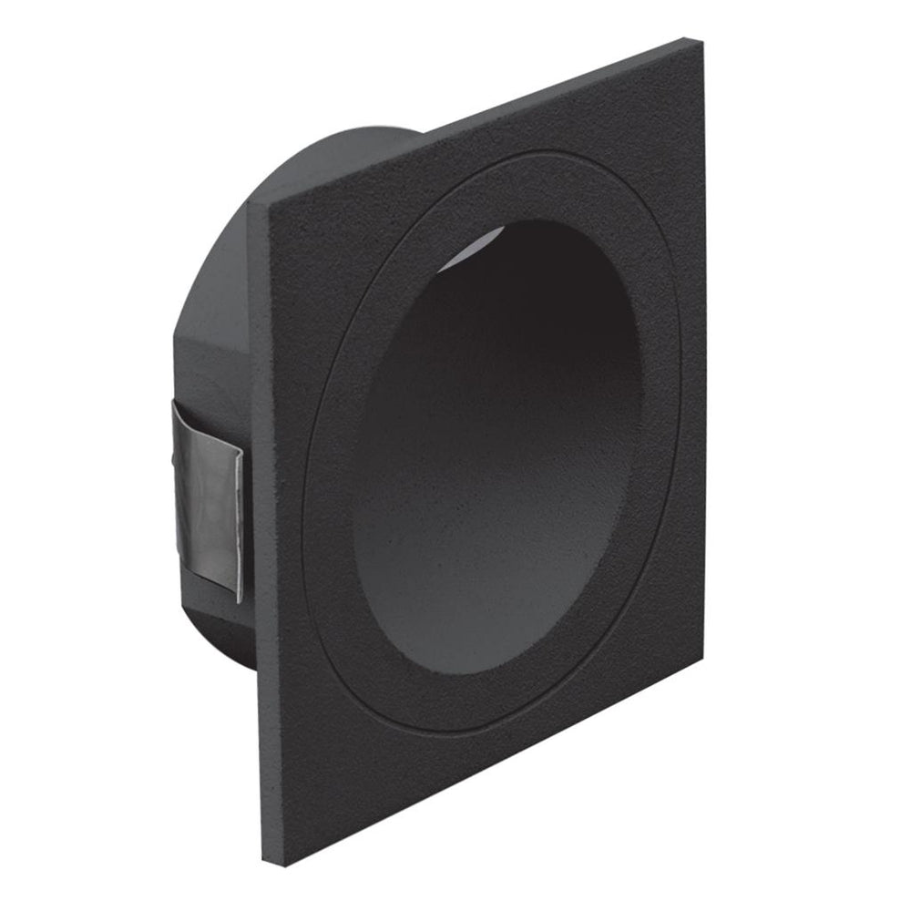 YOU-3W Square Recessed LED Step Light IP54 240v - White/Black Black step light