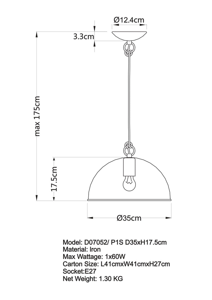 KINGSTON D007052/P1 35CM ACID Pendant
