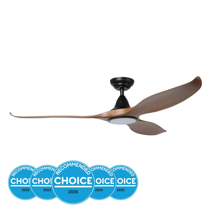 EGLO NOOSA 60 DC ceiling fan TEAK with LED Light