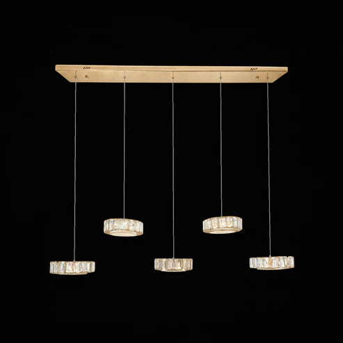 IAN 5 Light Crystal Pendant Tri-Colour LED pendant