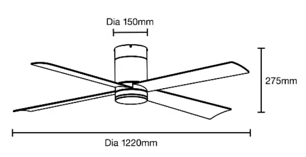 Carrara DC 48″ Smart Ceiling Fan With WIFI Remote Control + LED light