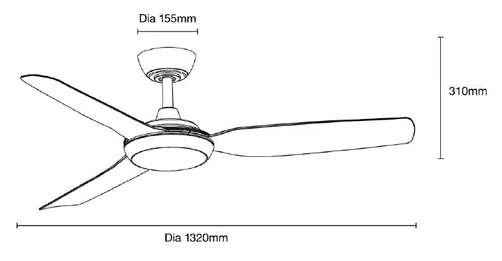 Viper DC 48″ & 52″ 3 or 4 Blade Smart Ceiling Fan With WIFI Remote Control + LED Light