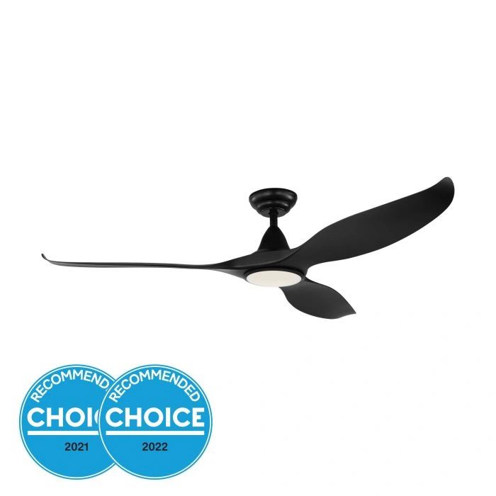 EGLO NOOSA 60 DC ceiling fan with LED light MATTE BLACK