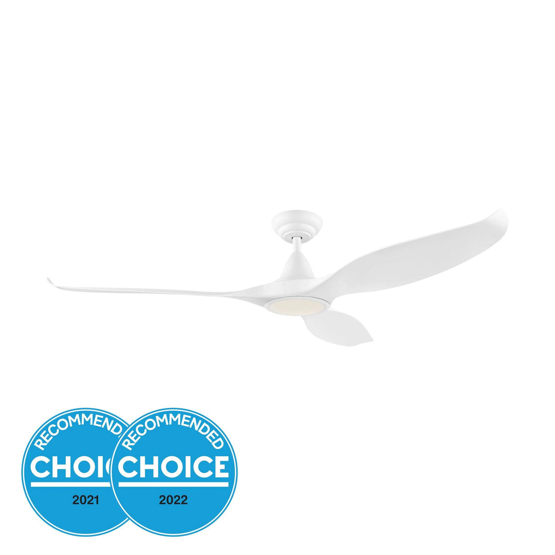 EGLO NOOSA 60 DC ceiling fan with LED light MATTE WHITE