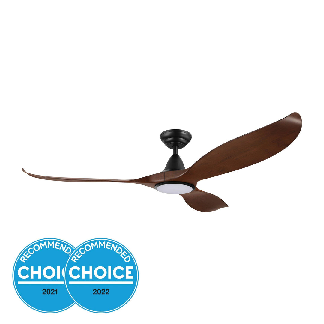 EGLO NOOSA 60 DC ceiling fan with LED light DARK NATURAL TIMBER