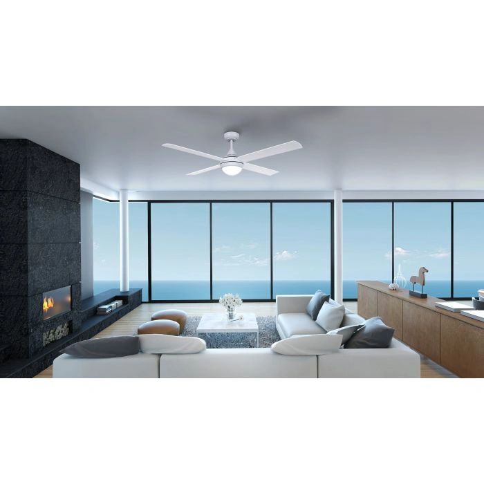 EGLO STRADBROKE 52 DC ceiling fan with E27 light MATTE WHITE